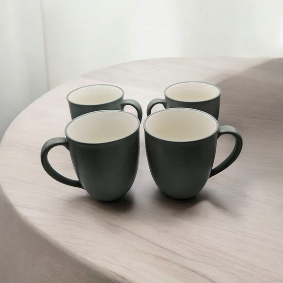 Noritake Colorwave Green Mugs Set of 4 Stoneware 12 oz Coffee Tea Cups - Picture 1 of 3